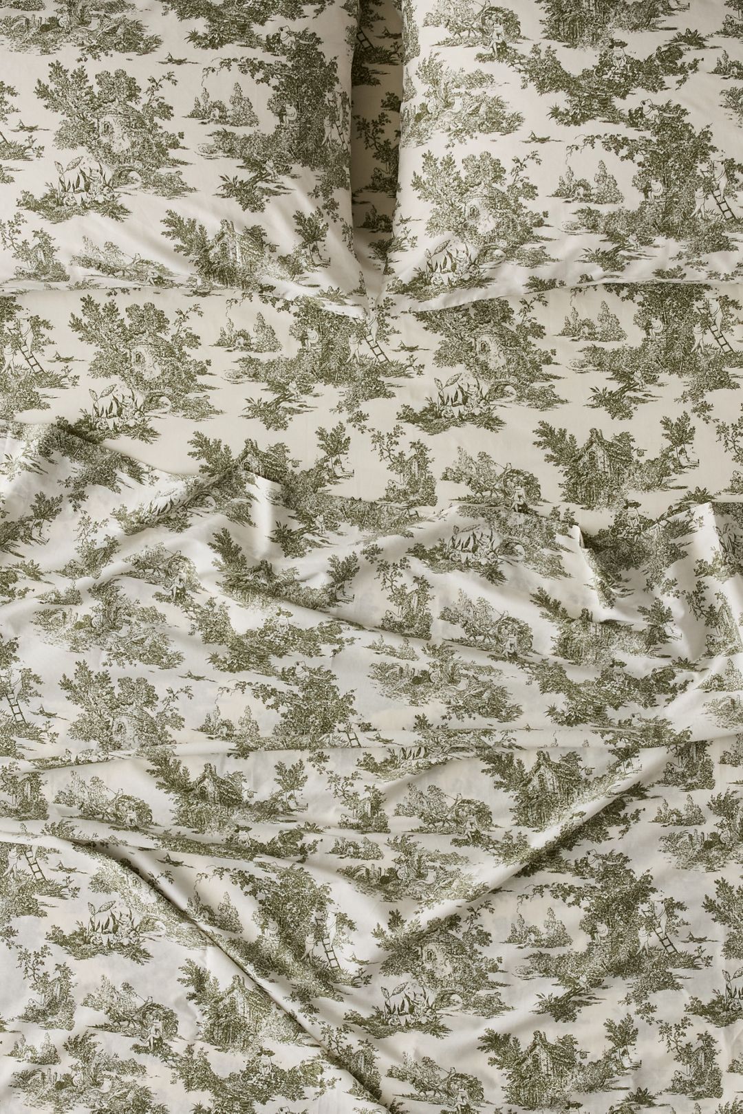Frog Toile Patterned Sheet Set - Green, Regular, KING