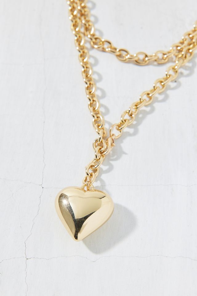 Puffy Heart Pendant Wrap Necklace #2