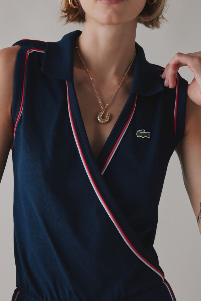 Lacoste Wrap-Front Sleeveless Polo Romper #1