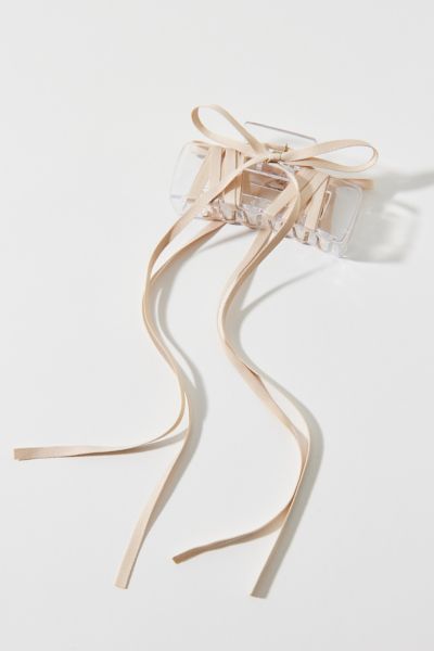 Lace-Up Ribbon Bow Claw Clip