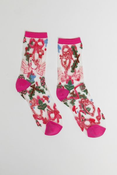 Sock Candy Balletcore Sheer Sock In Pink, Women's At Urban Outfitters In Pink