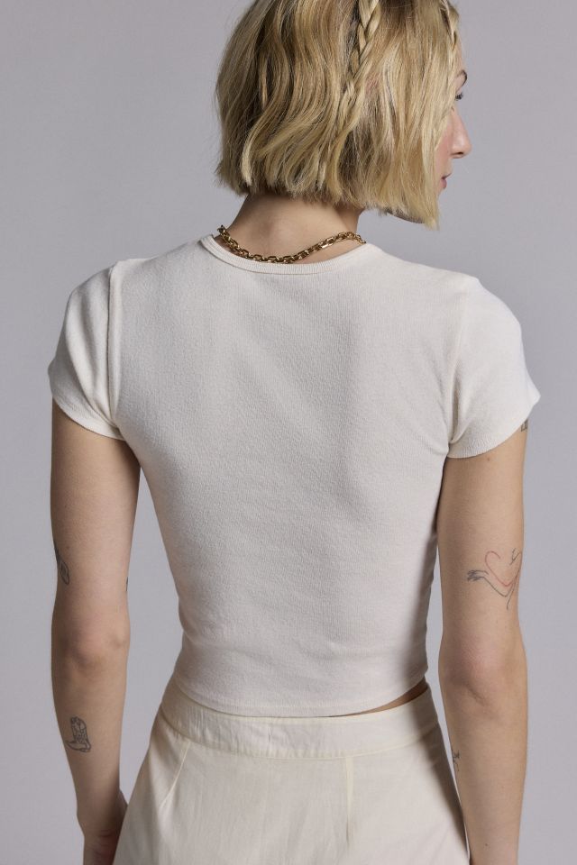 UO Too Perfect Santorini Graphic Baby Tee #3