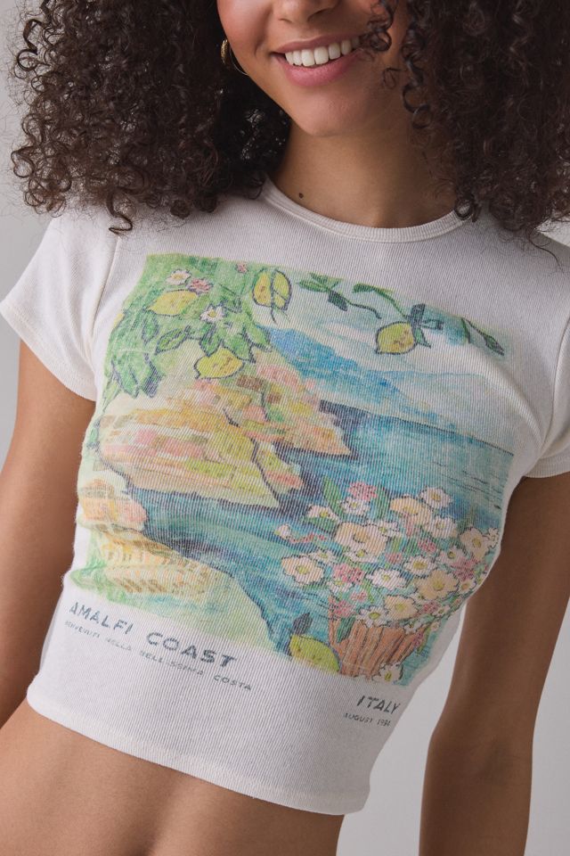 UO Amalfi Coast Too Perfect Graphic Baby Tee #1