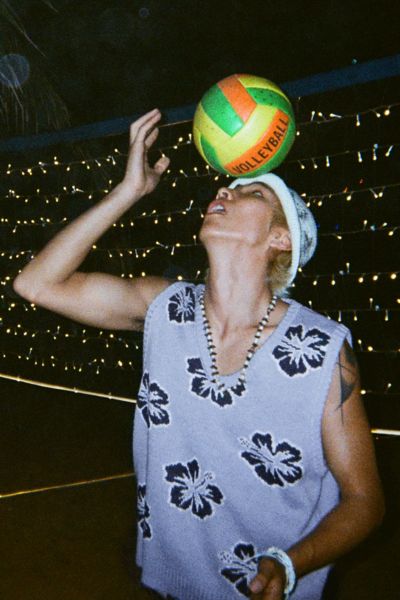 UO Hibiscus Pattern Jacquard Sweater Vest Product Page