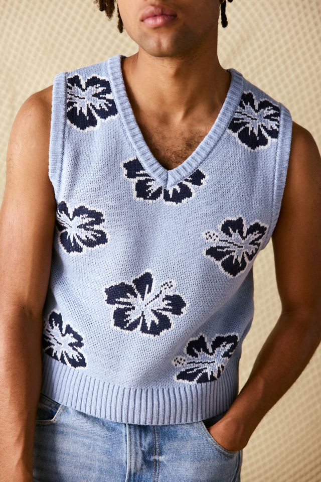 UO Hibiscus Pattern Jacquard Sweater Vest #1