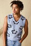 UO Hibiscus Pattern Jacquard Sweater Vest