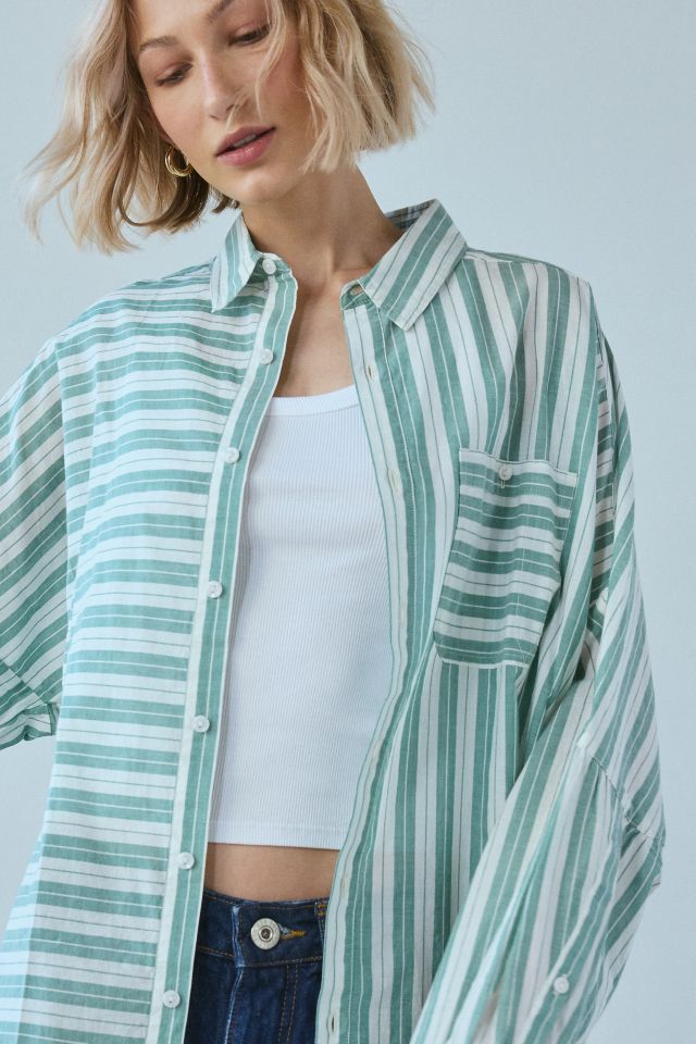 BDG Alex Breezy Cotton Oversized Button-Down Shirt
