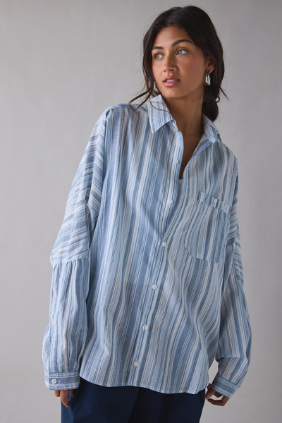 BDG Alex Breezy Cotton Oversized Button-Down Shirt