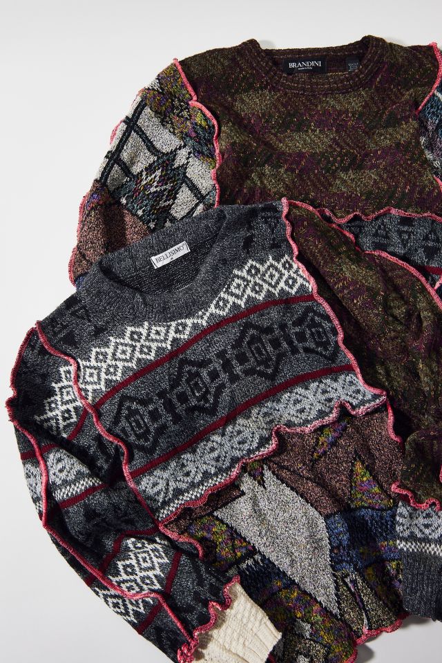 ReMADE By UO Pop Stitch Pieced Sweater #1