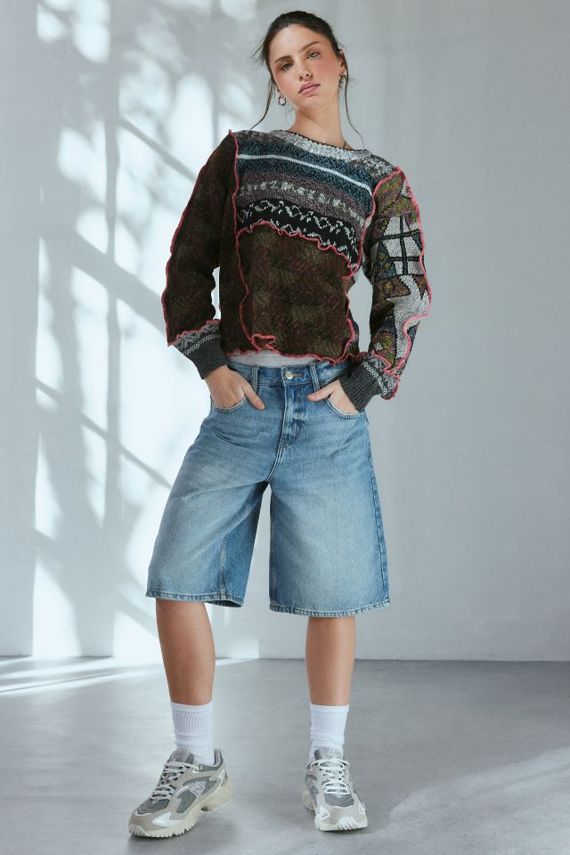 ReMADE By UO Pop Stitch Pieced Sweater #3