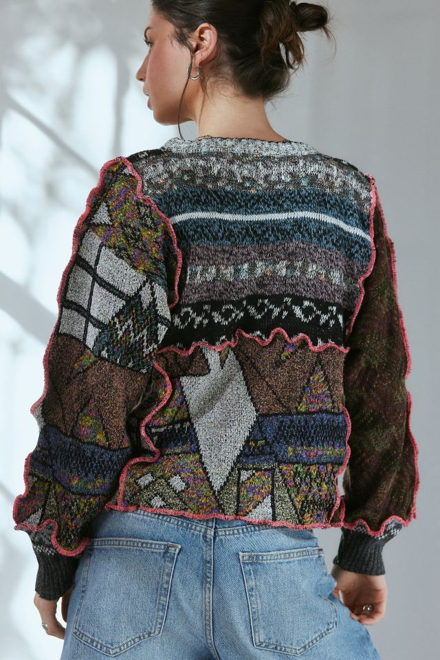 ReMADE By UO Pop Stitch Pieced Sweater #4