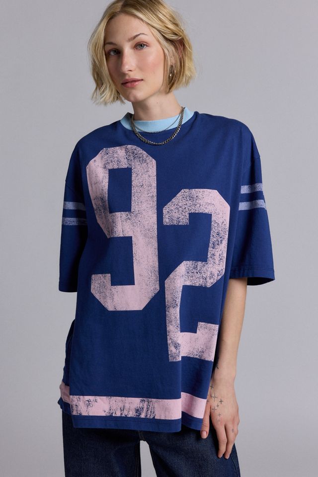 football jersey dress FEMME MINI tiered ruffle design Football Helmet Sequin Dress/Tunic/Top -