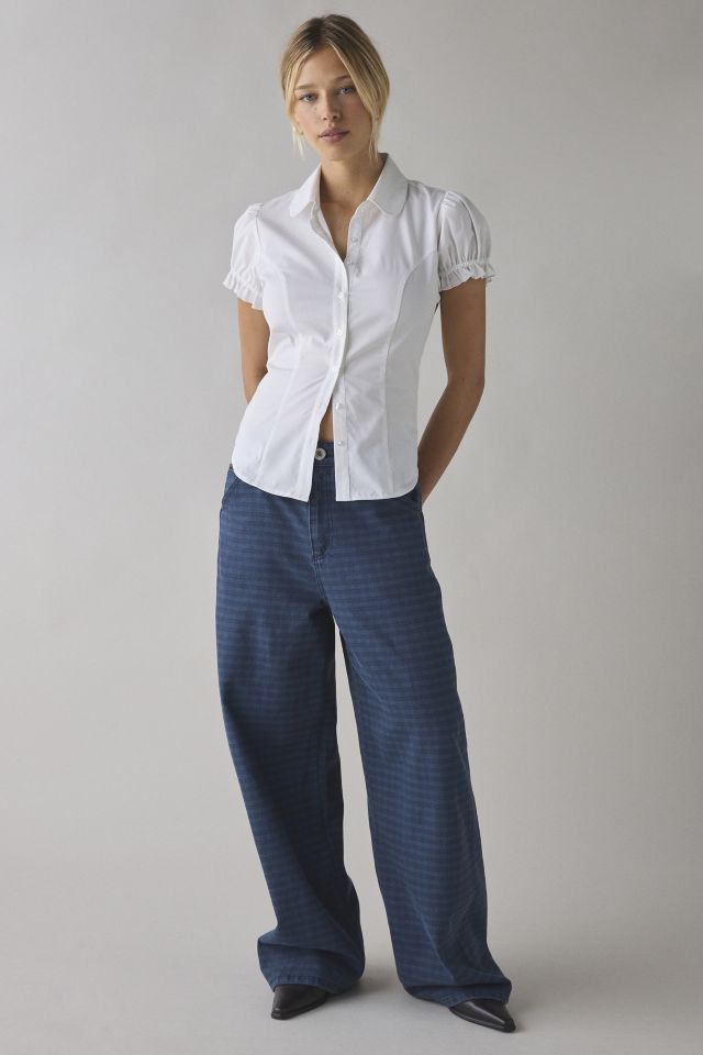 BDG Mini Check Overdyed Canvas Mid-Rise Baggy Pant #4