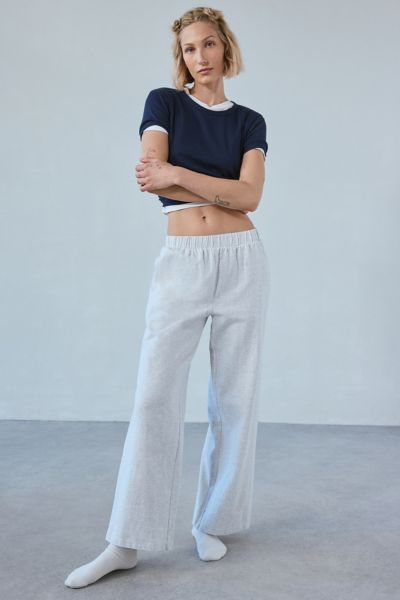 Out From Under Ashton Cotton Straight-leg Pant In Light Grey, Women's At Urban Outfitters In Light Grey