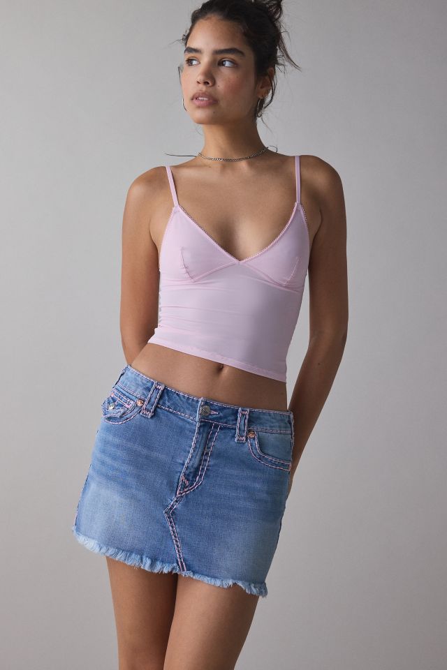 True Religion Sadie Super T Flap Denim Mini Skirt #2
