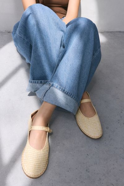 UO Madeline Raffia Mary Jane Ballet Flat Product Page