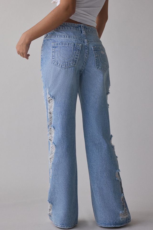 True Religion Bobbi Super Distressed Mid-Rise Baggy Jean #1