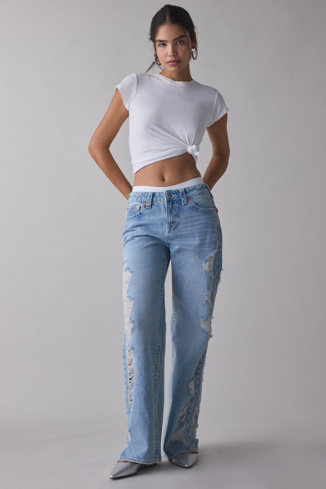 True Religion Bobbi Super Distressed Mid-Rise Baggy Jean #2