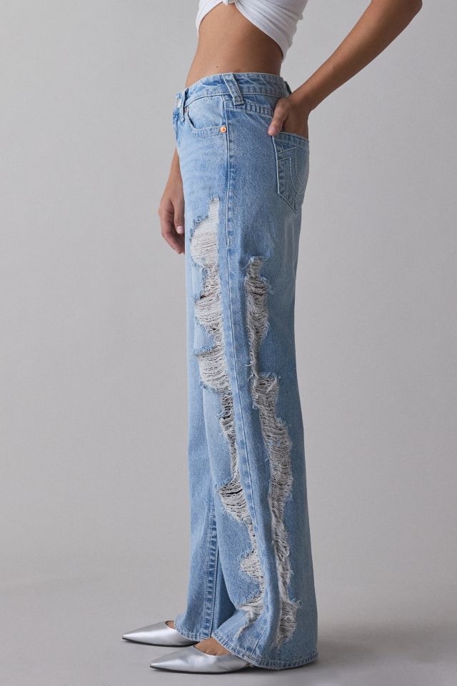True Religion Bobbi Super Distressed Mid-Rise Baggy Jean #3