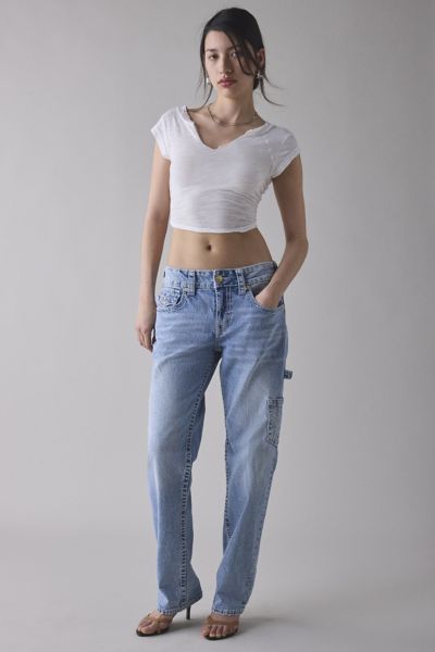 TRUE RELIGION TRUE RELIGION RICKI BIG T RELAXED CARPENTER JEAN IN HONEY GLAZE, WOMEN'S AT URBAN OUTFITTERS 