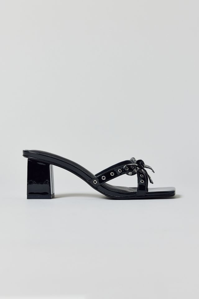 UO Charlie Rivet Bow Block Heel Sandal