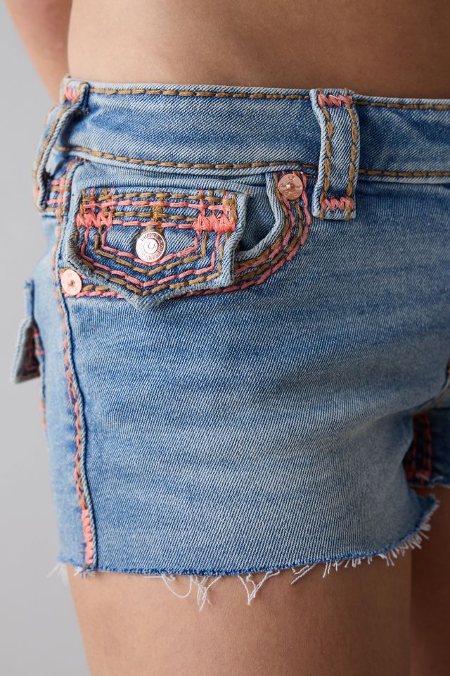 True Religion Joey Low-Rise Super QT Flap Denim Short #1