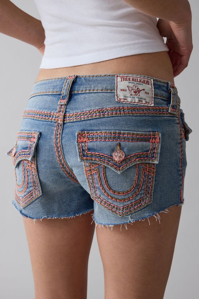 True Religion Joey Low-Rise Super QT Flap Denim Short #3