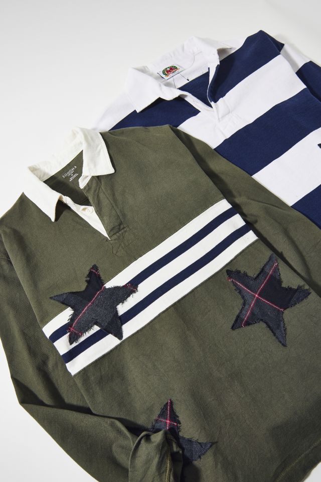 Chemise de Rugby ReMADE By UO à Patchs Étoiles en Flanelle #1