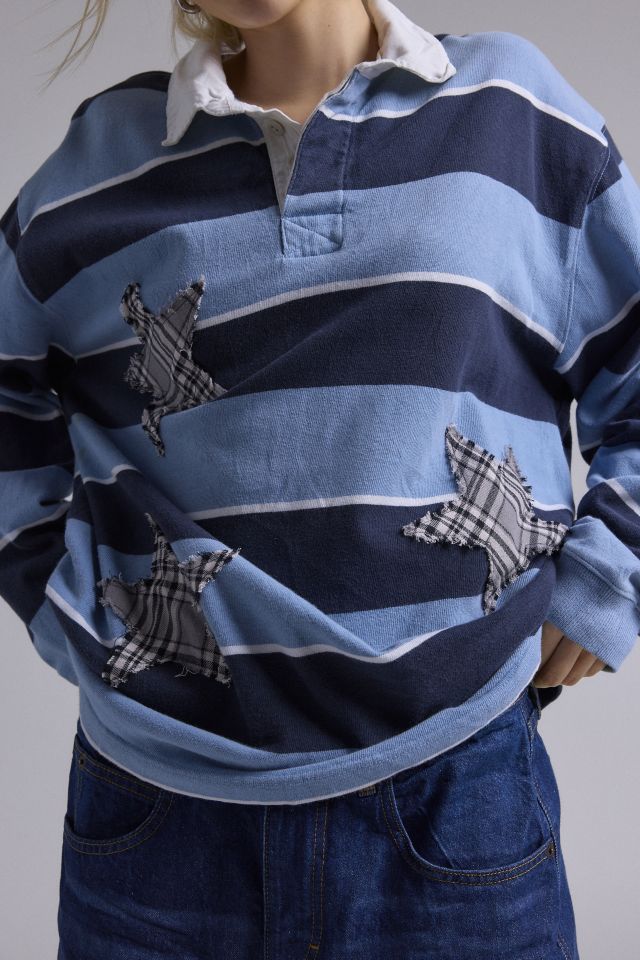 Chemise de Rugby ReMADE By UO à Patchs Étoiles en Flanelle #2