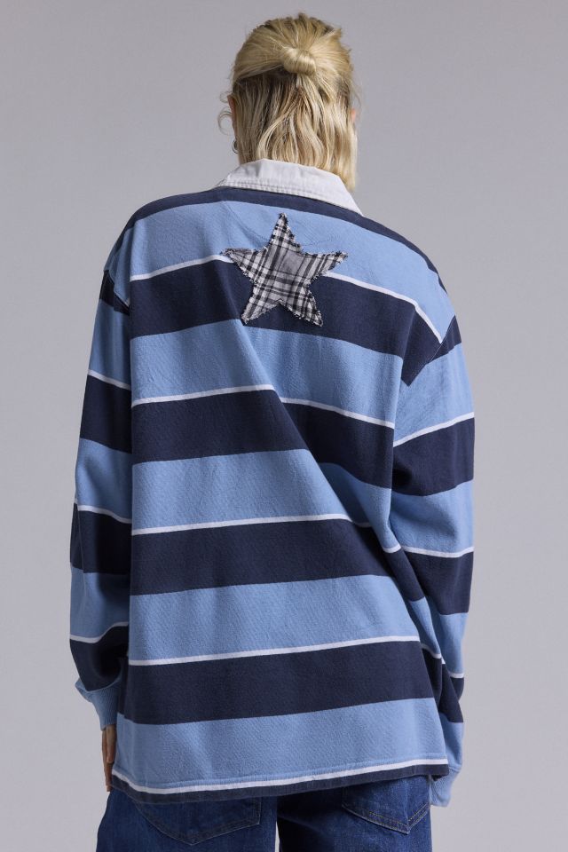 Chemise de Rugby ReMADE By UO à Patchs Étoiles en Flanelle #4