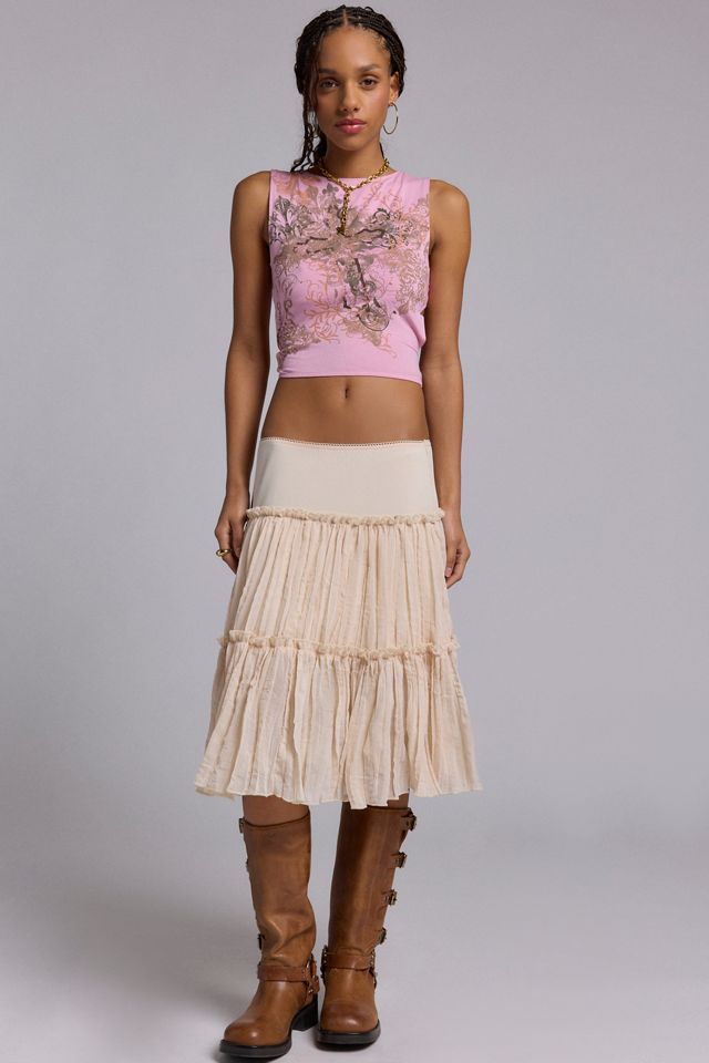 UO Jess Cross Graphic Keyhole Open-Back Muscle Tank Top | Urban