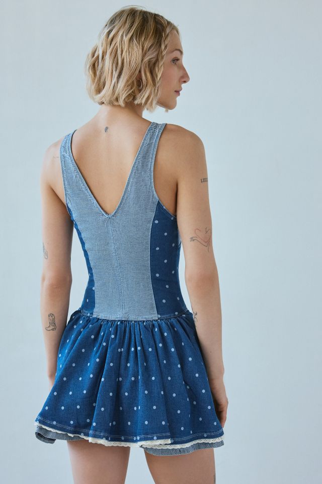 Kimchi Blue Georgia Drop Waist Corset Denim Romper #2