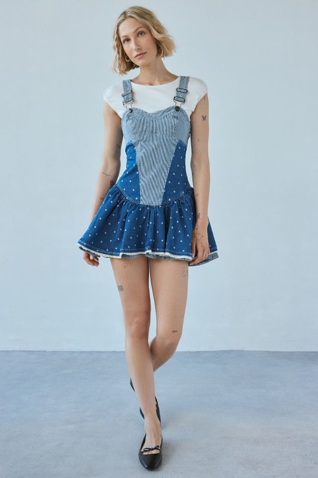 Kimchi Blue Georgia Drop Waist Corset Denim Romper #3