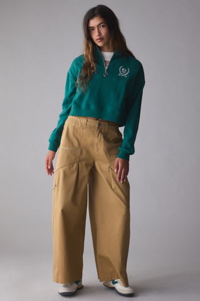 BDG STUDIO WIDE-LEG CHINO UTILITY PANT IN TAN, WOMEN'S AT URBAN OUTFITTERS 