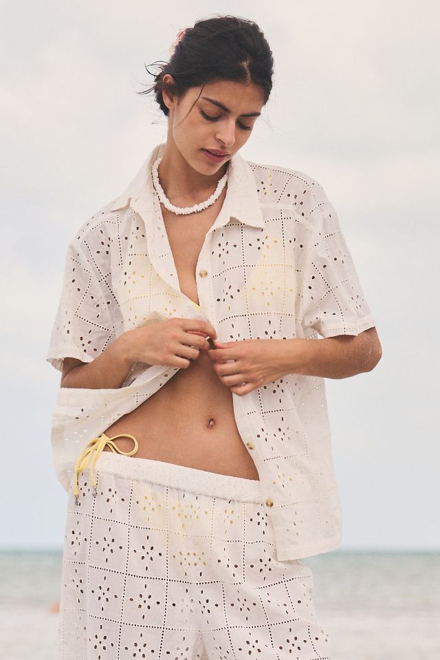 Billabong Eyelet Crush Short Sleeve Button-Down Shirt #2