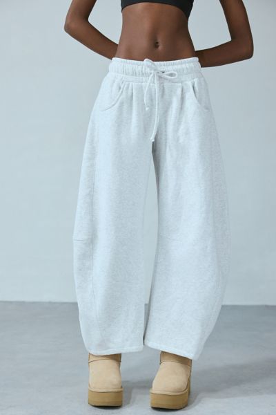 OUT FROM UNDER ESSENTIAL BARREL LEG SWEATPANT IN LIGHT GREY, WOMEN'S AT URBAN OUTFITTERS 