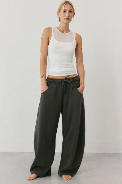 Out From Under Essential Barrel Leg Sweatpant In Raven, Women's At Urban Outfitters