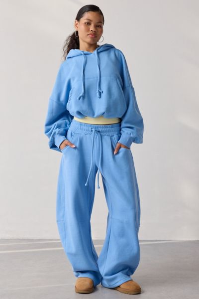Out From Under Essential Barrel Leg Full Length Sweatpant In Sky, Women's At Urban Outfitters In Blue