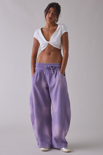 Out From Under Essential Barrel Leg Full Length Sweatpants In Lavender, Women's At Urban Outfitters In Multi