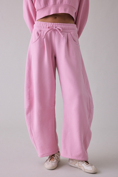Out From Under Essential Barrel Leg Full Length Sweatpants In Pink, Women's At Urban Outfitters