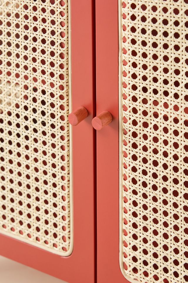 Liv Cane Paned Arch Storage Cabinet