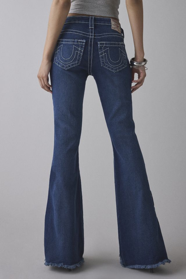 True Religion Joey Butterfly Big T Low-Rise Flare Jean