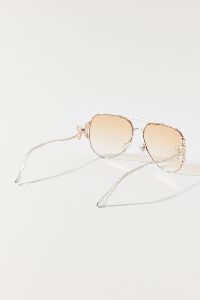 Goldie Butterfly Metal Aviator Sunglasses #2