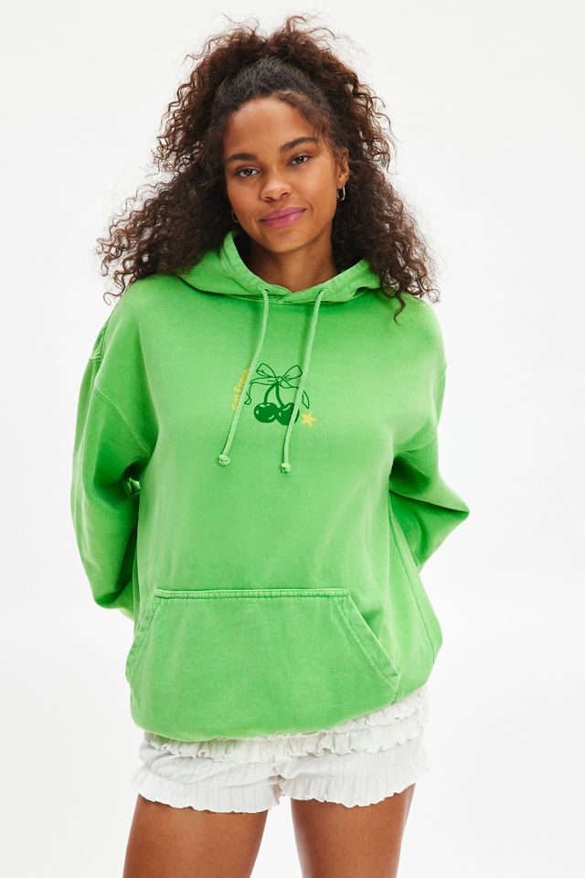 Healthy Living Graphic Overdyed Hoodie Sweatshirt | Urban Outfitters