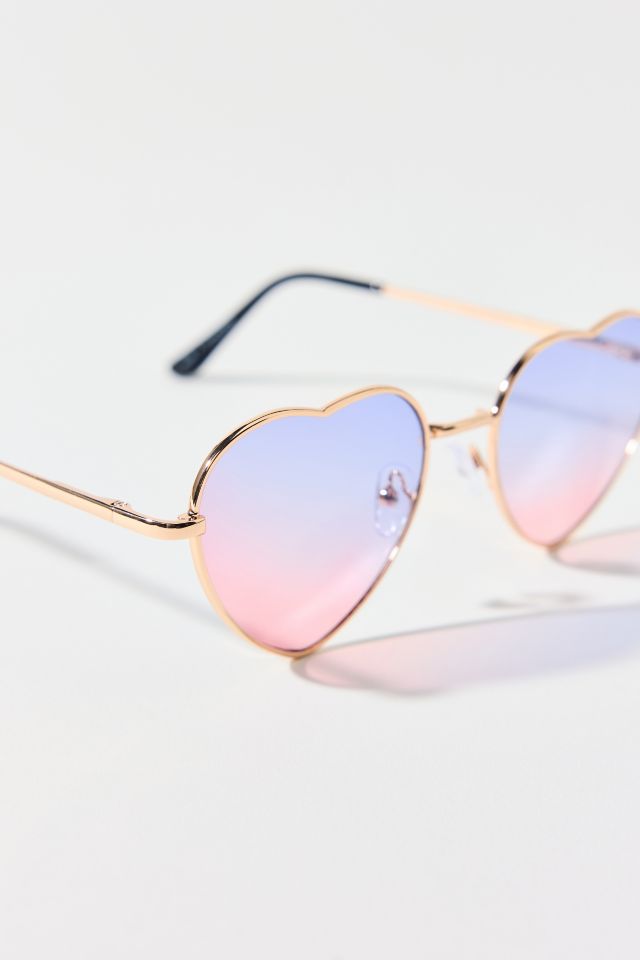 Stevie Pastel Ombre Metal Heart Sunglasses #1