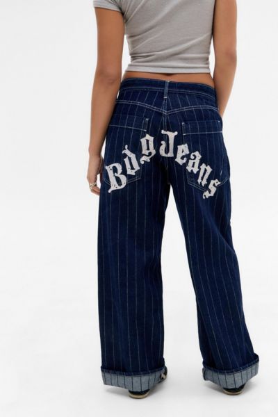 BDG JAYA STRIPE PAINT-PRINT JEAN IN VINTAGE DENIM MEDIUM, WOMEN'S AT URBAN OUTFITTERS 