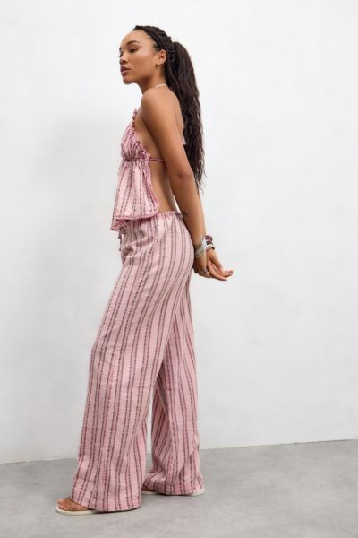 Out From Under Pink Ellie Stripe Pant In Pink, Women's At Urban Outfitters In Pink