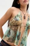 Out From Under Leopard Open Front Chiffon Cami