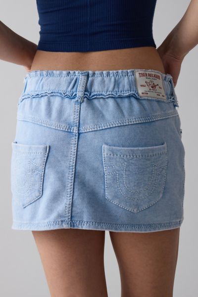 True Religion Washed Raw Edge Big T Mini Skirt