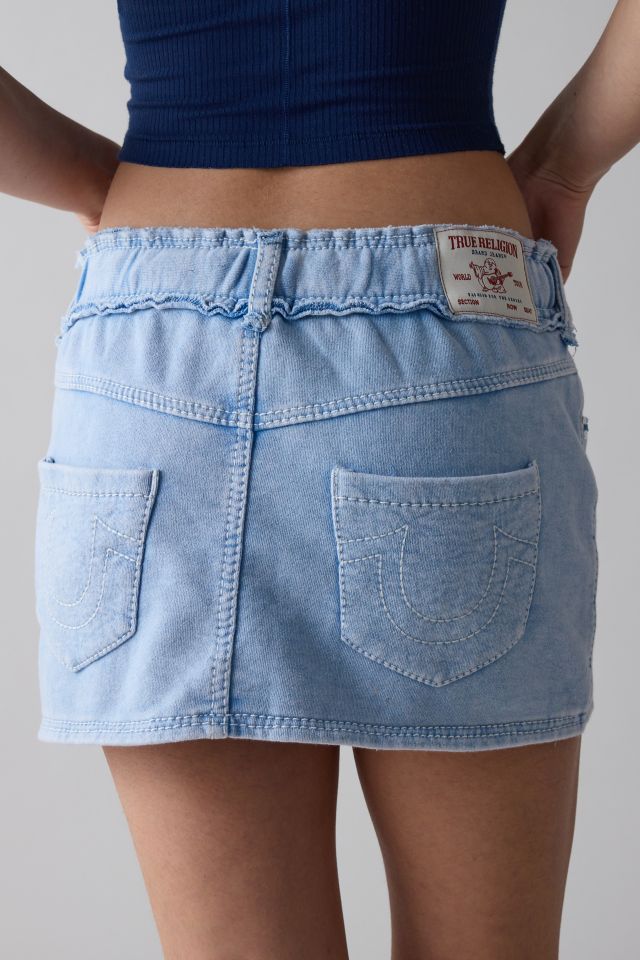 True Religion Washed Raw Edge Big T Mini Skirt #2